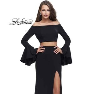 La Femme Two Piece Fitted Dress